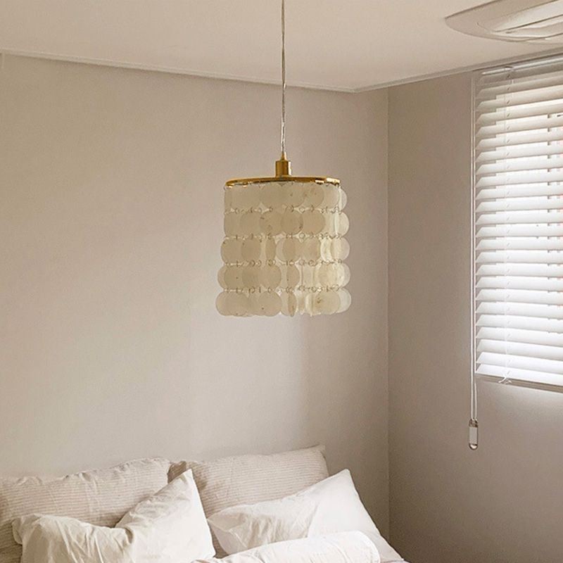 Modern Capiz Pendant Light Contemporary Mini Hanging Ceiling Lighting Dining