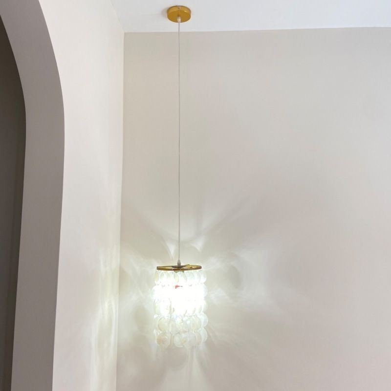 Modern Capiz Pendant Light Contemporary Mini Hanging Ceiling Lighting Dining