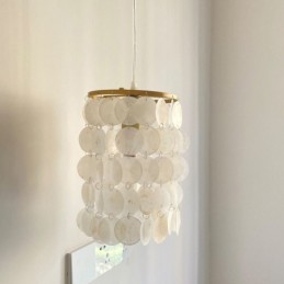 Modern Capiz Pendant Light Contemporary Mini Hanging Ceiling Lighting Dining