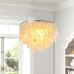 Modern White Shell Ceiling Light Fixture Pendant Light Chandelier