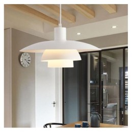 White Aluminum Pendant Lighting Contemporary Chandelier Adjustable Hanging Light Fixture