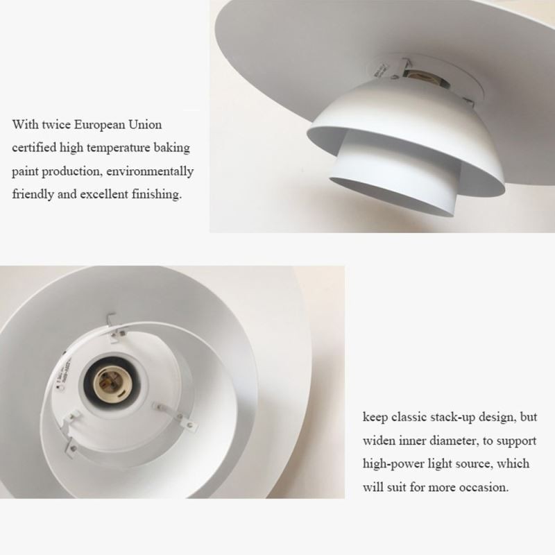 White Aluminum Pendant Lighting Contemporary Chandelier Adjustable Hanging Light Fixture