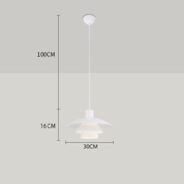 White Aluminum Pendant Lighting Contemporary Chandelier Adjustable Hanging Light Fixture