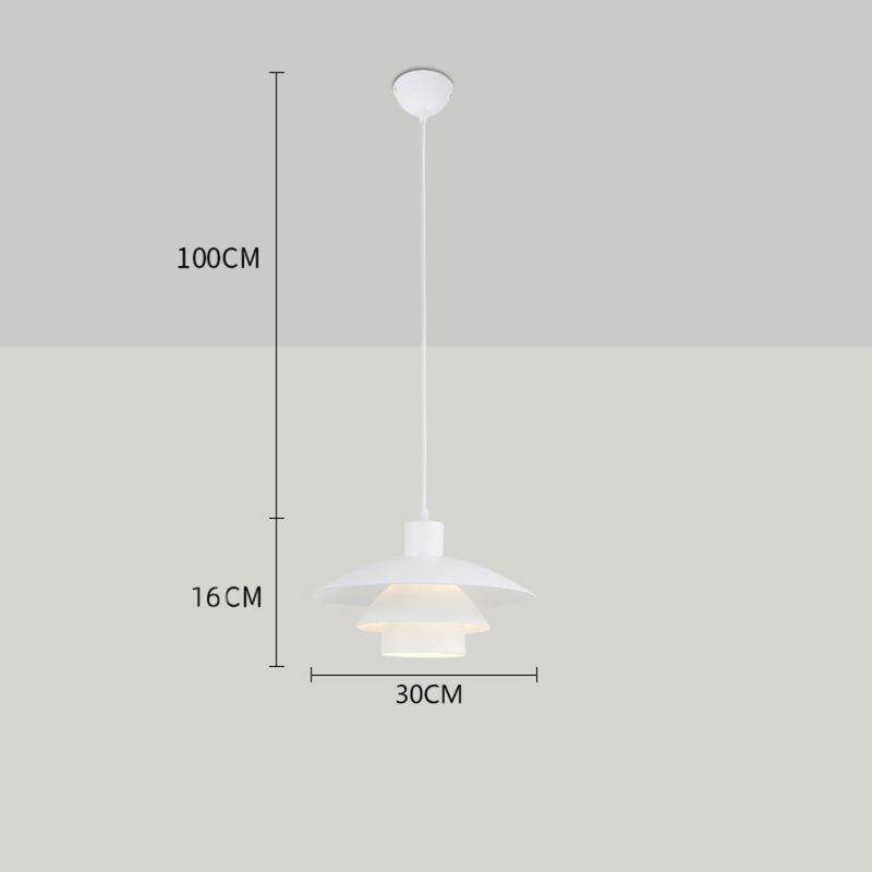 White Aluminum Pendant Lighting Contemporary Chandelier Adjustable Hanging Light Fixture