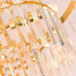Gold Crystal Pendant Light 5 Tiers Ceiling Lighting 7 Lights