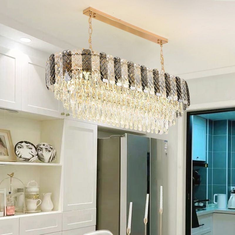 Modern Crystal Pendant Light Luxury Oval Hanging Light