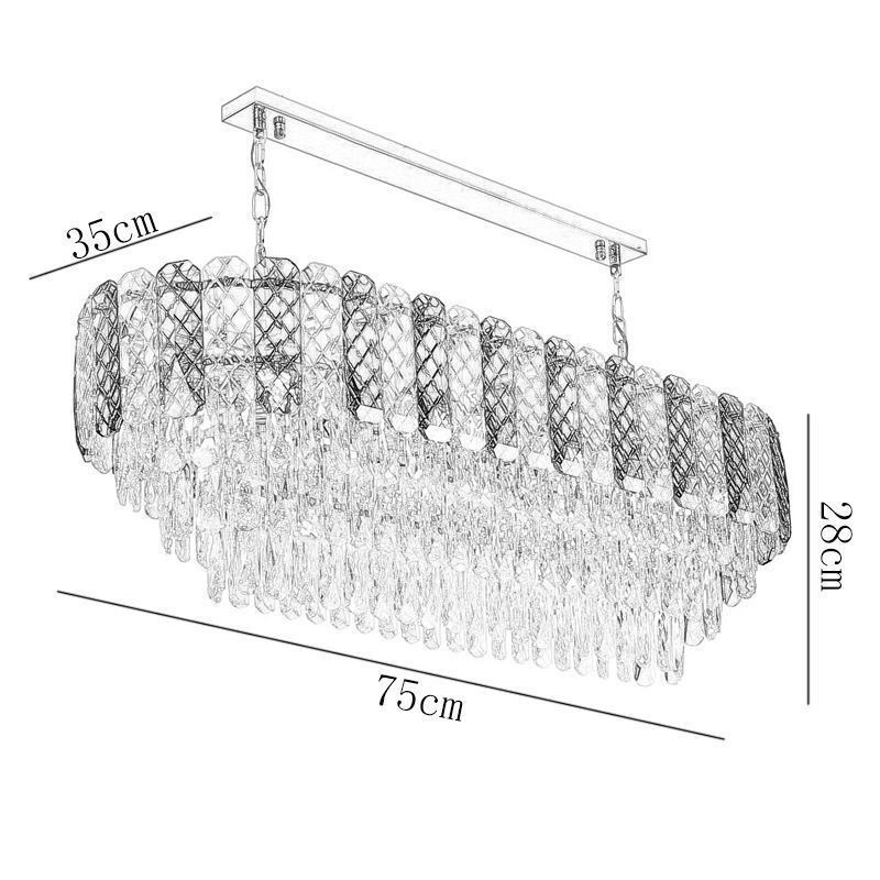 Modern Crystal Pendant Light Luxury Oval Hanging Light