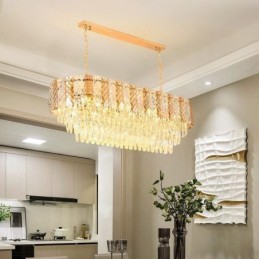 Modern Crystal Pendant Light Luxury Oval Hanging Light