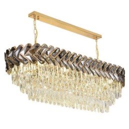 European Crystal Pendant Light Luxury Oval Ceiling Light