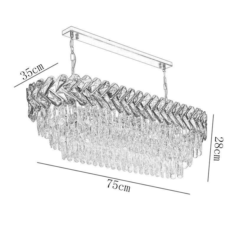 European Crystal Pendant Light Luxury Oval Ceiling Light