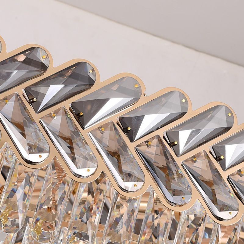 European Crystal Pendant Light Luxury Oval Ceiling Light