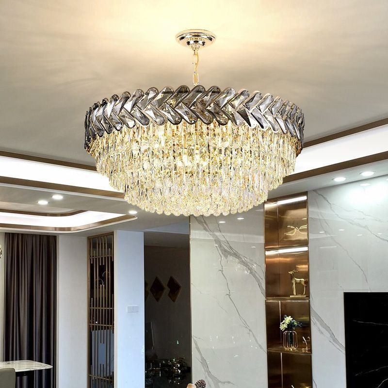 Crystal Pendant Light Gold Ceiling Light Fixture