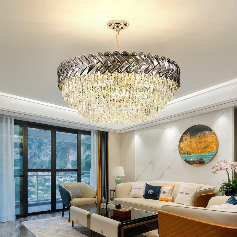 Crystal Pendant Light Gold Ceiling Light Fixture