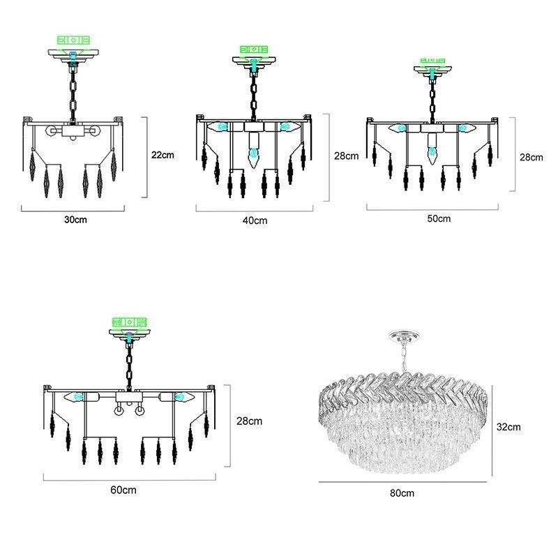 Crystal Pendant Light Gold Ceiling Light Fixture