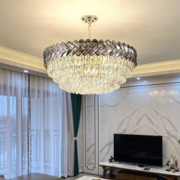 Crystal Pendant Light Gold Ceiling Light Fixture