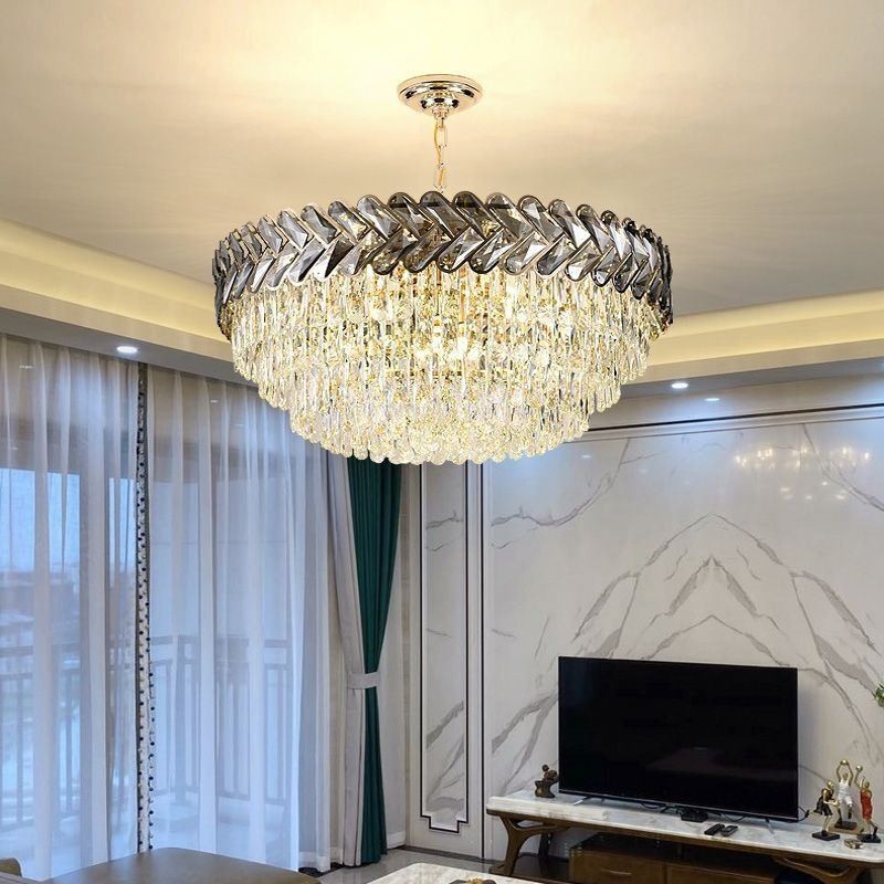 Crystal Pendant Light Gold Ceiling Light Fixture