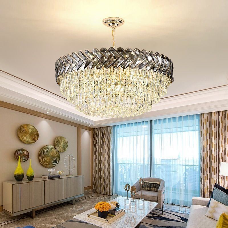 Crystal Pendant Light Gold Ceiling Light Fixture