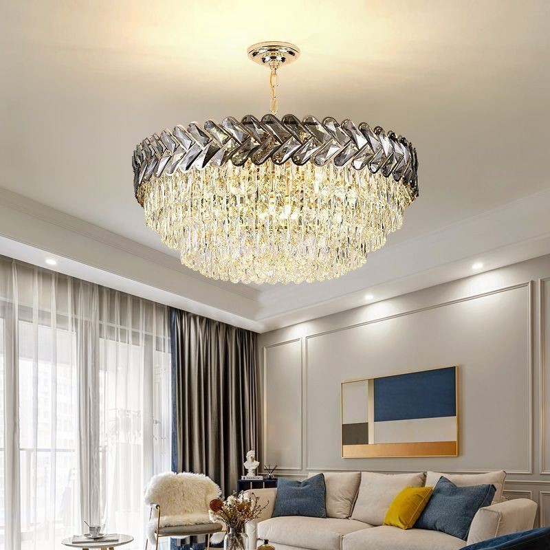 Crystal Pendant Light Gold Ceiling Light Fixture