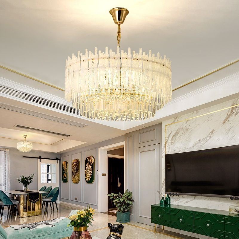 Crystal Round Coral Ceiling Light Pendant Light