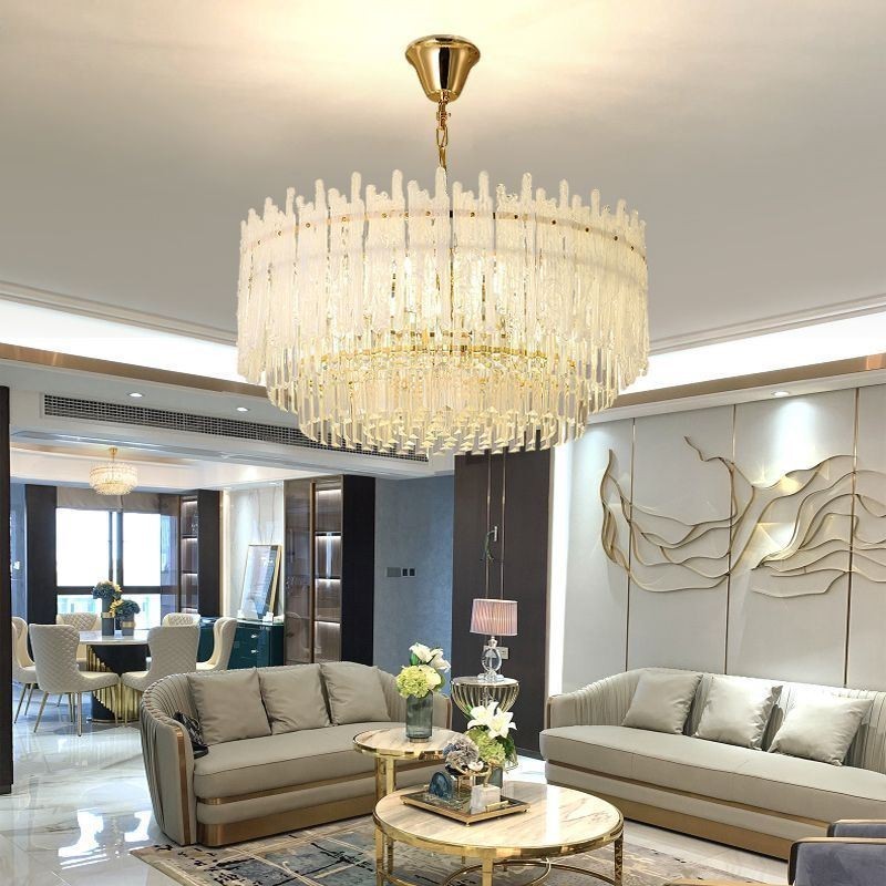 Crystal Round Coral Ceiling Light Pendant Light