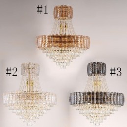 Modern Crystal Pendant Light Round Ceiling Lighting Fixture