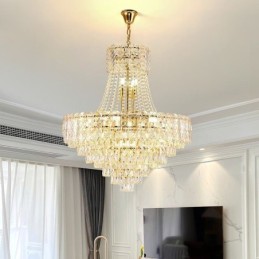 Modern Crystal Pendant Light Round Ceiling Lighting Fixture