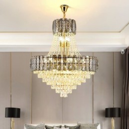 Modern Crystal Pendant Light Round Ceiling Lighting Fixture