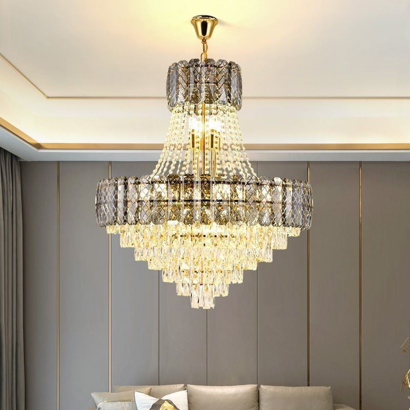 Modern Crystal Pendant Light Round Ceiling Lighting Fixture
