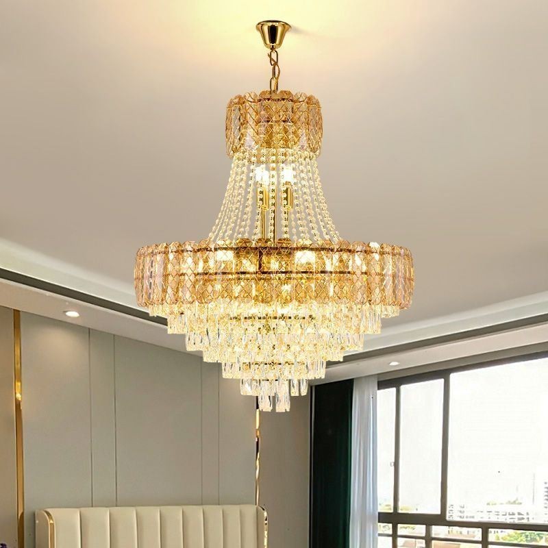 Modern Crystal Pendant Light Round Ceiling Lighting Fixture