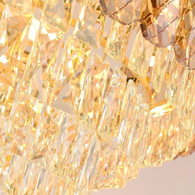Modern Crystal Pendant Light Round Ceiling Lighting Fixture