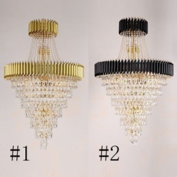 Modern Crystal Pendant Light Conical Ceiling Lamp