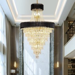 Modern Crystal Pendant Light Conical Ceiling Lamp