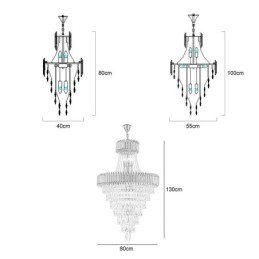 Modern Crystal Pendant Light Conical Ceiling Lamp
