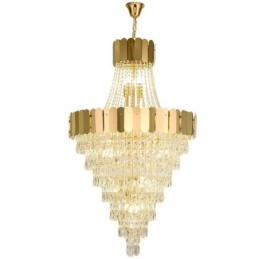 European Crystal Pendant Light Conical Hanging Lamp