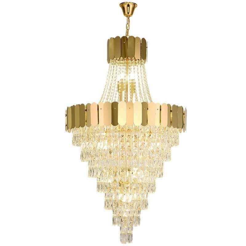 European Crystal Pendant Light Conical Hanging Lamp