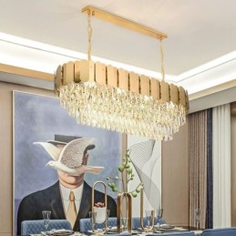 Crystal Pendant Light Luxury Oval Ceiling Light