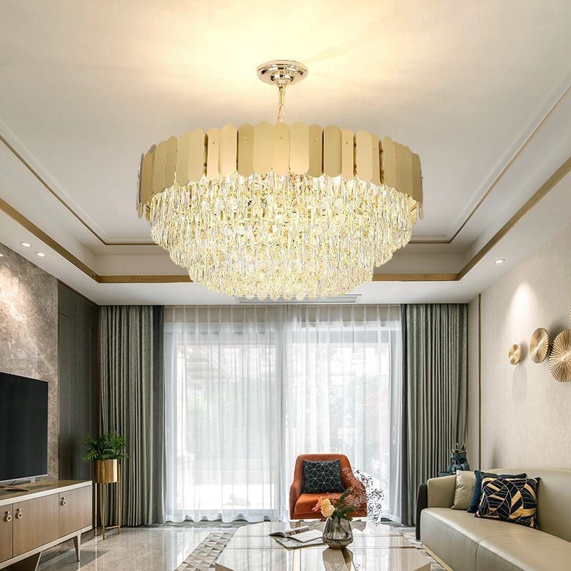 Modern Pendant light Crystal Round Hanging Ceiling Light