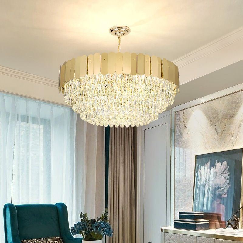 Modern Pendant light Crystal Round Hanging Ceiling Light