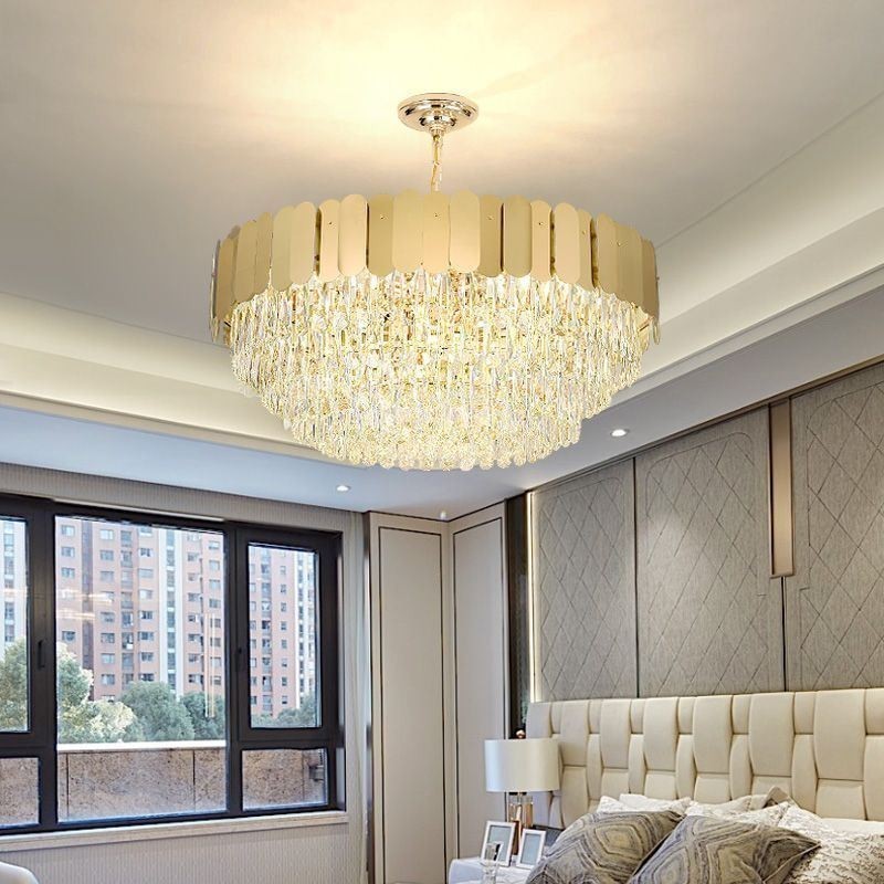 Modern Pendant light Crystal Round Hanging Ceiling Light