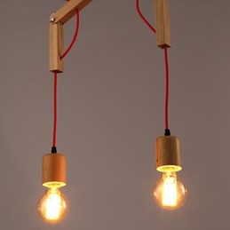 Chandelier Mini Style Modern Contemporary Wood Bamboo