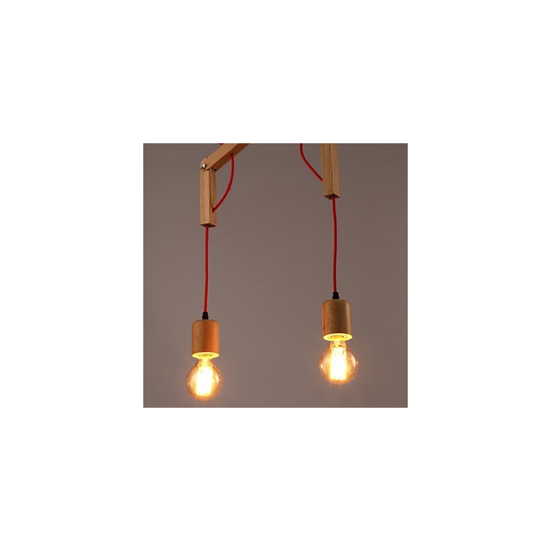 Chandelier Mini Style Modern Contemporary Wood Bamboo