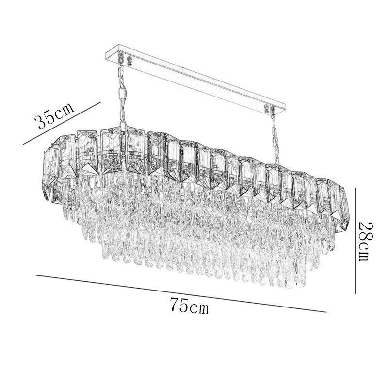 K9 Crystal Pendant Light Luxury Oval Hanging Light