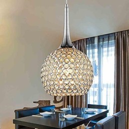 Modern Contemporary Crystal Chrome Metal Chandelier