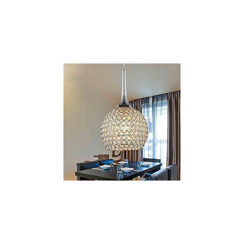 Modern Contemporary Crystal Chrome Metal Chandelier