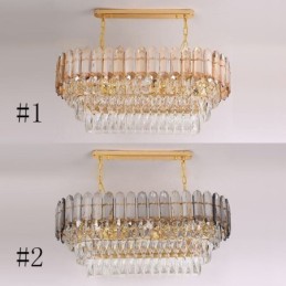 Modern Crystal Pendant Light Luxury Oval Ceiling Light
