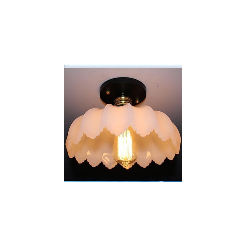 Imitation Jade Glass Retro 1 Head Lotus Ceiling Light