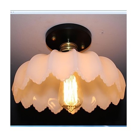 Imitation Jade Glass Retro 1 Head Lotus Ceiling Light
