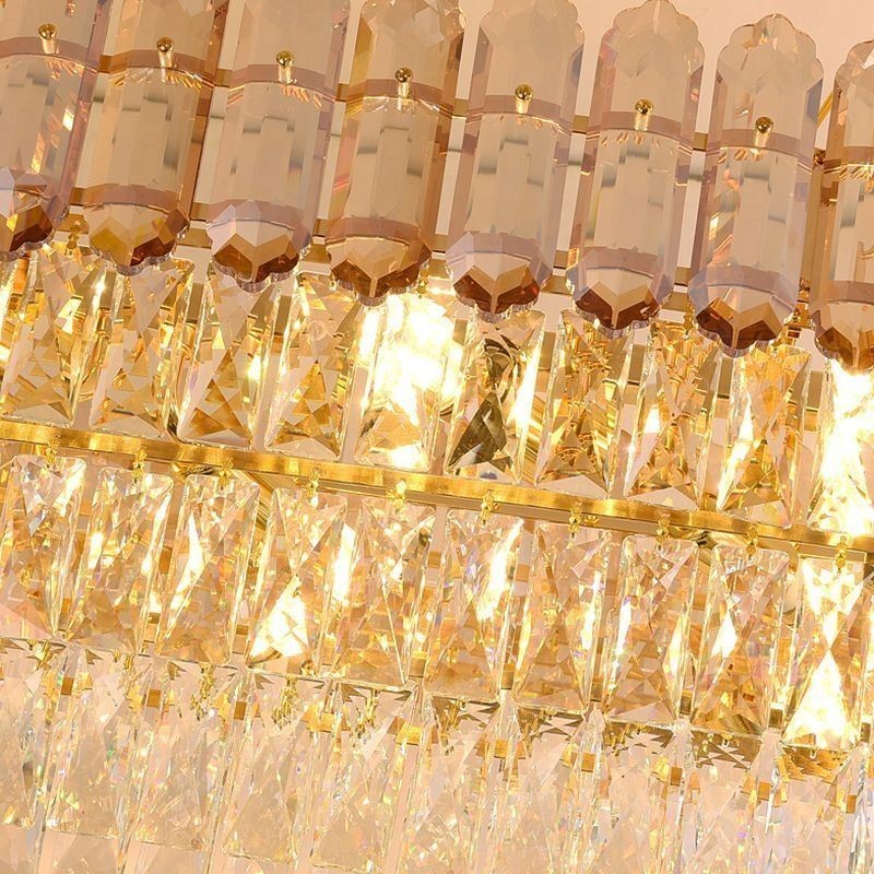 Modern Crystal Pendant Light Luxury Oval Ceiling Light