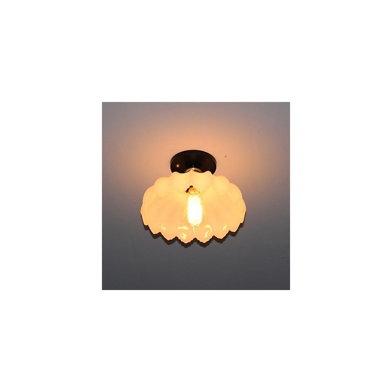 Imitation Jade Glass Retro 1 Head Lotus Ceiling Light