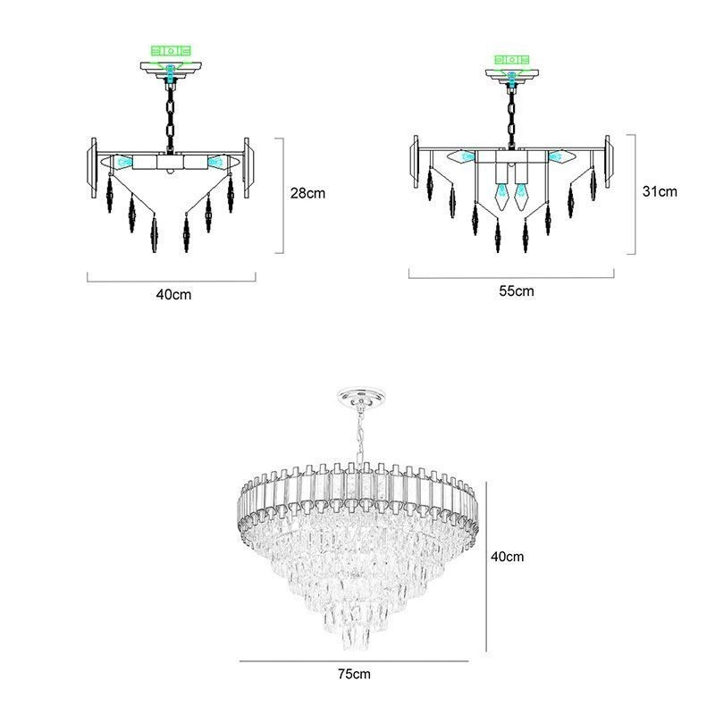Luxury Crystal Pendant Light Round Ceiling Lighting